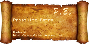 Prosznitz Barna névjegykártya